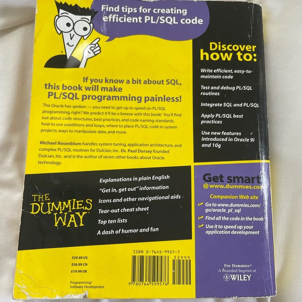Oracle PL/SQL For Dummies Book - Picture 2 of 3